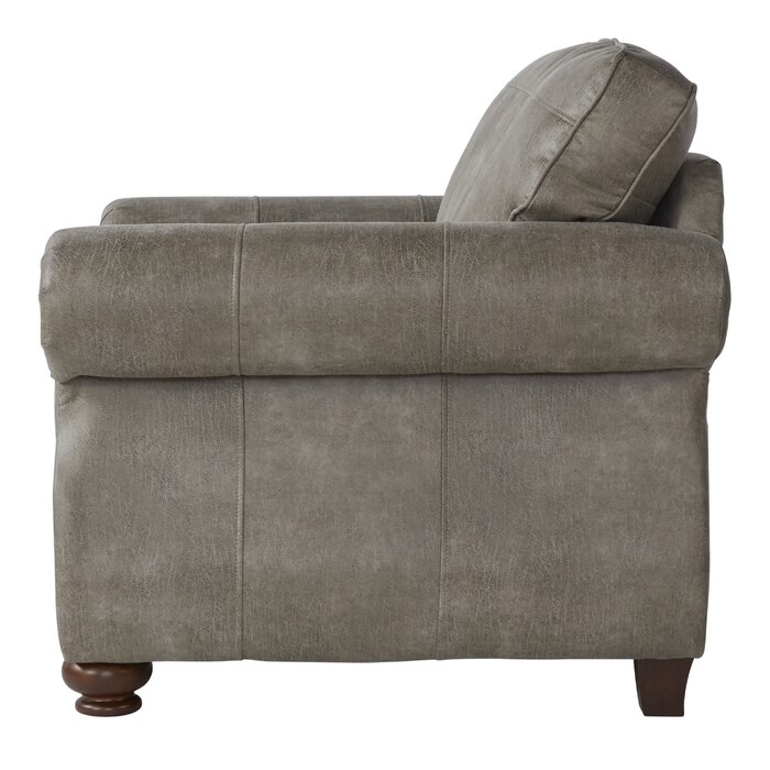 Canora Grey Macalla Faux Leather Armchair with Ottoman & Reviews | Wayfair