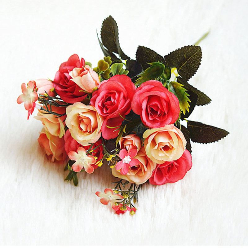 Faux Silk Rose Arrangement, Yellow