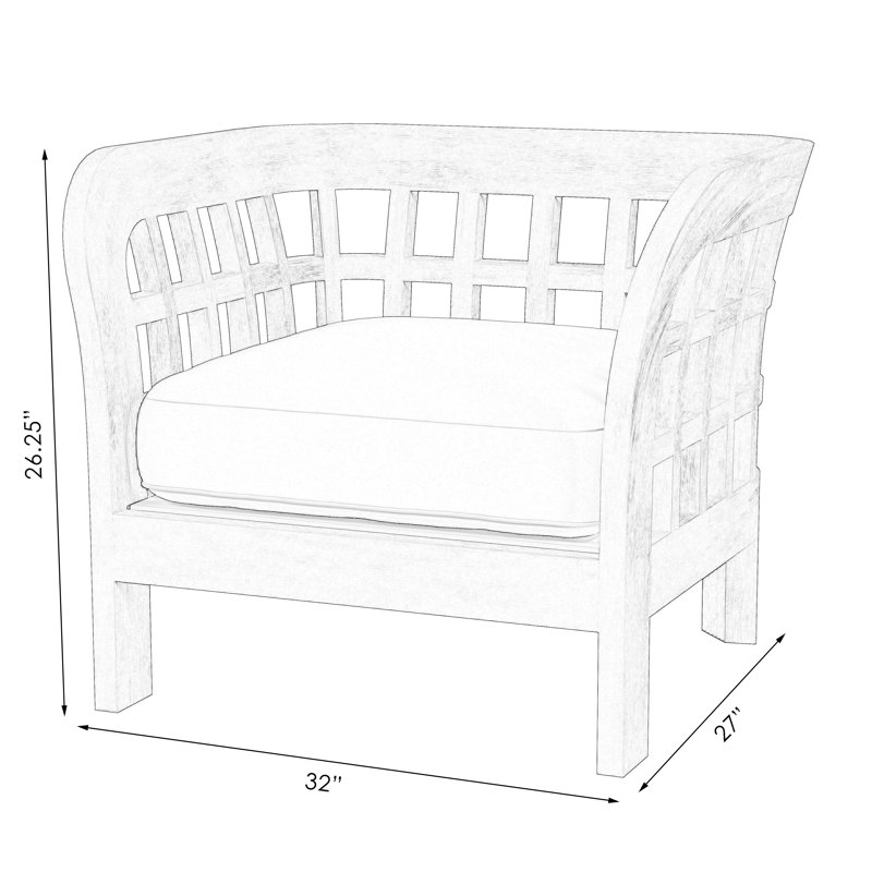 Monhegan Teak Outdoor Lounge Chair