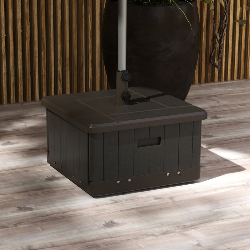Table porte-parapluies d'une capacité de 175 lb, 31 po, brun, avec roulettes et poignées pour une utilisation dans une table d'extérieur de jardin avec 31 fonctions, remplissable, roues, boîte à fleurs à embout brun