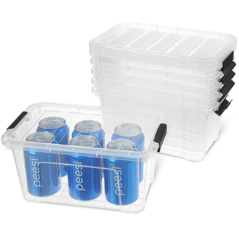 Ensemble de 6 bacs de rangement en plastique avec couvercles
