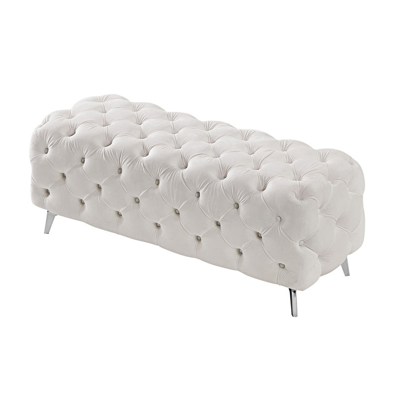 Banc rembourré à boutons