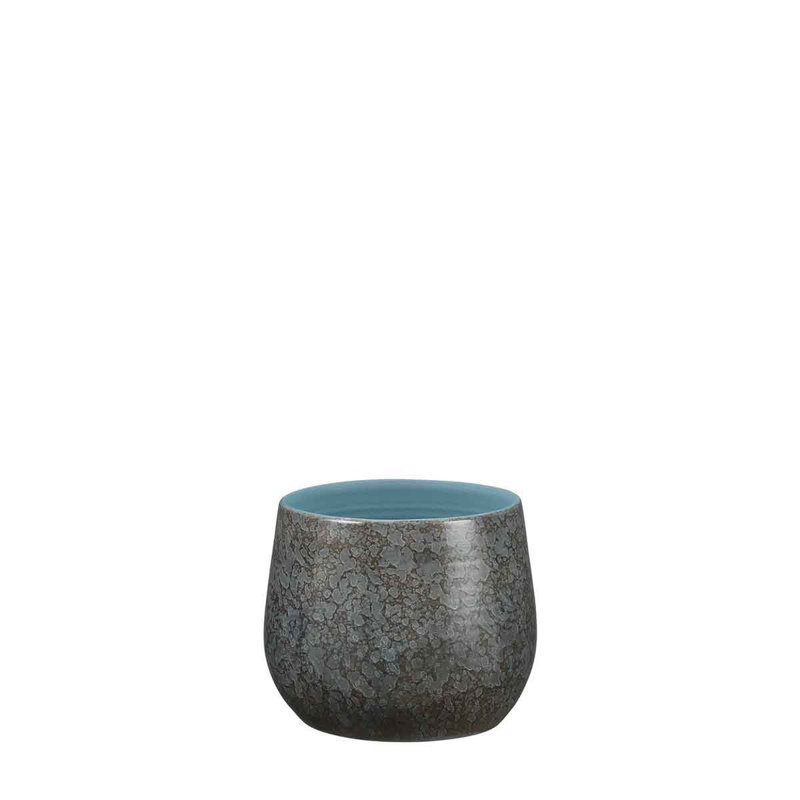 Oliver Pot Round , 26cm H x 29cm W x 29cm D, Blue