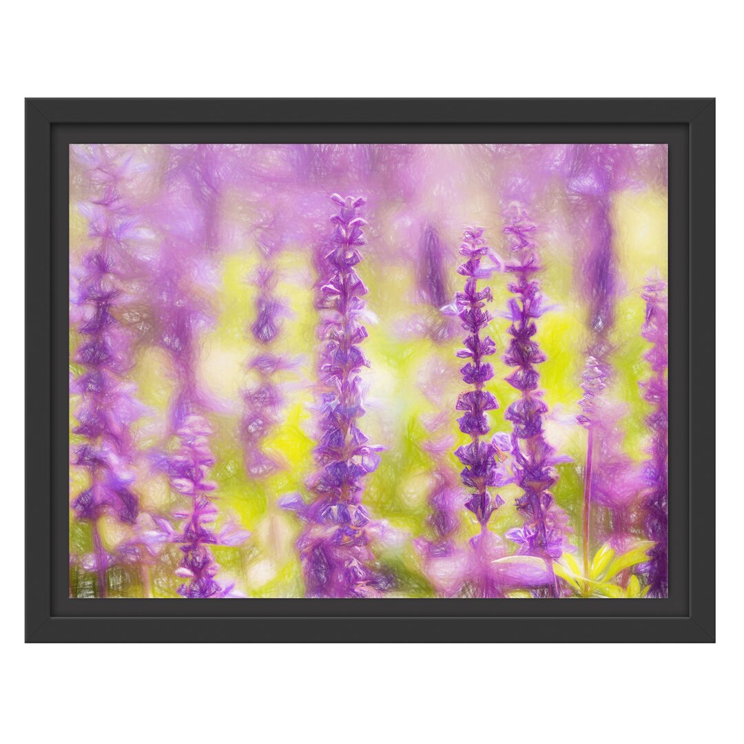 Gerahmtes Wandbild schöne violette Lavendelblüten