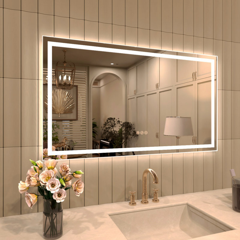 Ridlee X P 24 po Miroir de salle de bain H, 24 po x 42 po