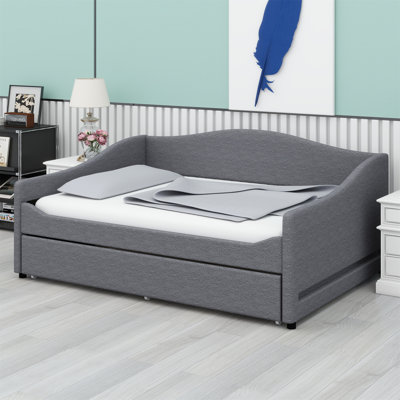Upholstered Daybed With Light And Trundle