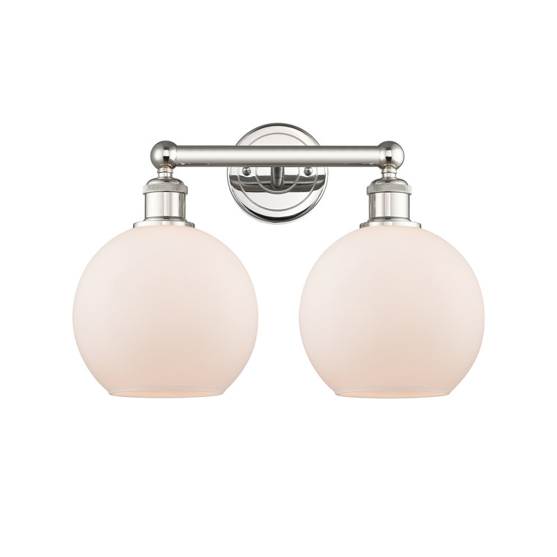 Ellington 2 - Light Dimmable Vanity Light, Polished Nickel, Matte White
