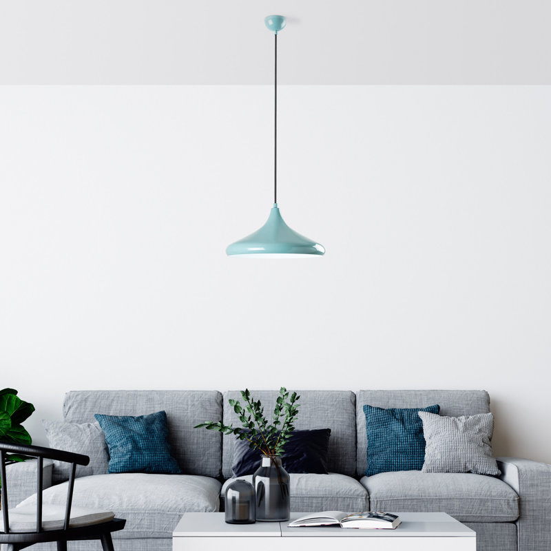 Superbe lustre turquoise, hauteur réglable de 10 x 2,8 pouces, base en métal, hauteur totale de 27 à 45,7 pouces, douille E27 (40 W maximum), éclairage élégant pour la salle à manger et les espaces de vie, design moderne