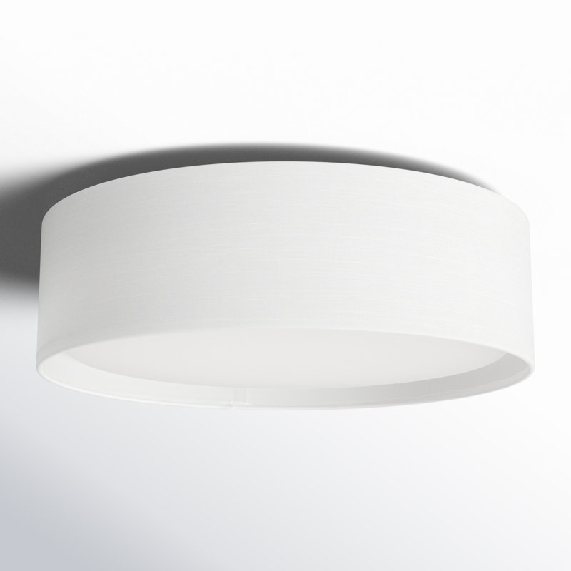 Plafonnier encastré à trois lumières DEL Jessalyn, H 5,5 po x l 16 po x P 16 po, Lin blanc