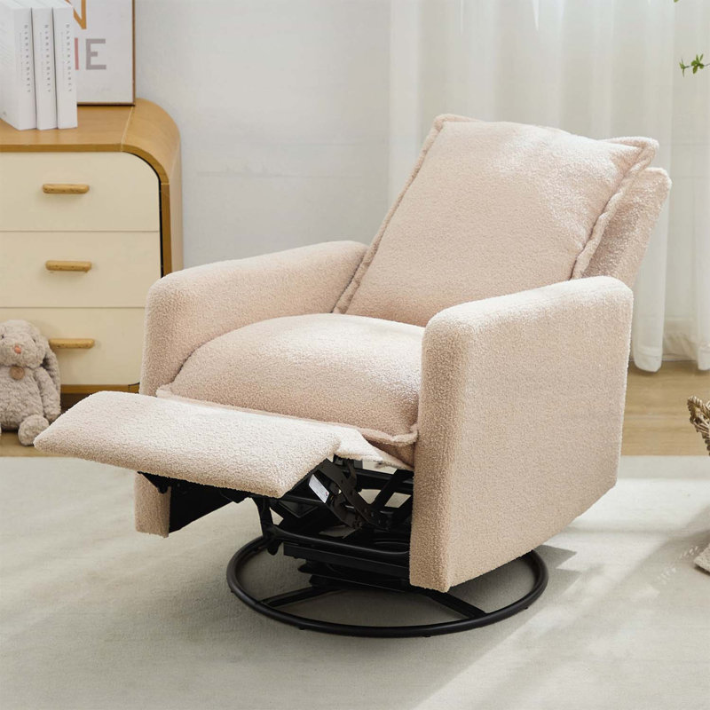 Swivel Rocker Recliner Chair with Gliding Motion, Oatmeal