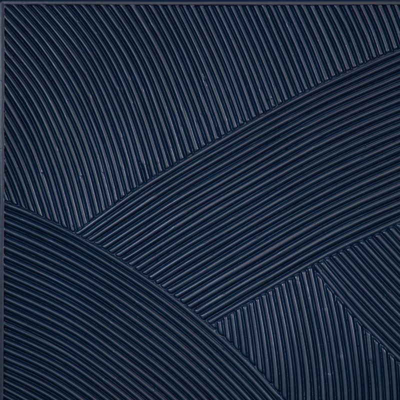 Swirl Rattan Queen Standard Bed, Natural, King, Navy