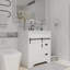 Meuble-lavabo simple 30 po avec lavabo, meuble-lavabo de ferme avec comptoir en céramique et porte de grange coulissante, 2 tiroirs, blanc