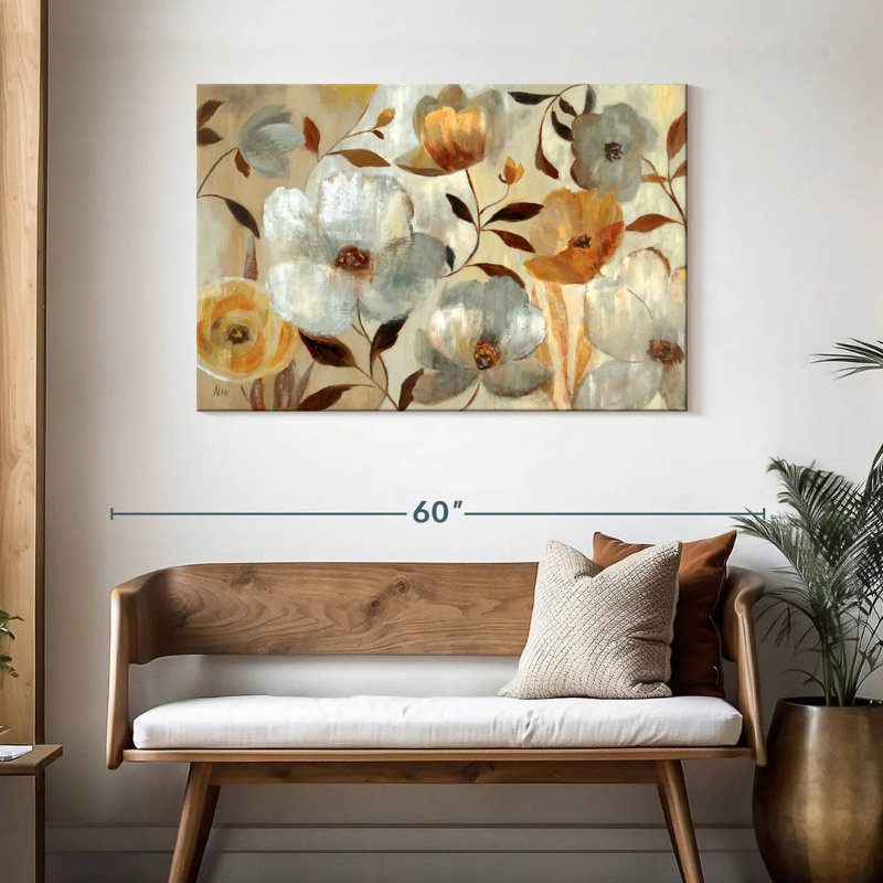 Harnek fleur dorée, H 30 po x l 45 po