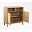Armoire de rangement avec rangement ouvert, 2 portes en rotin et tablettes réglables