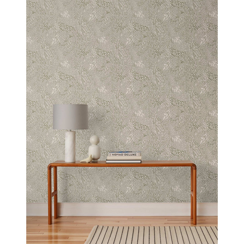 Forest Floor Wallpaper | Ebony / Traditional / Roll - 27" x 30', French Gray