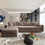 Canapé Cloud 4 places moderne en velours côtelé moelleux avec pouf convertible-1957271808