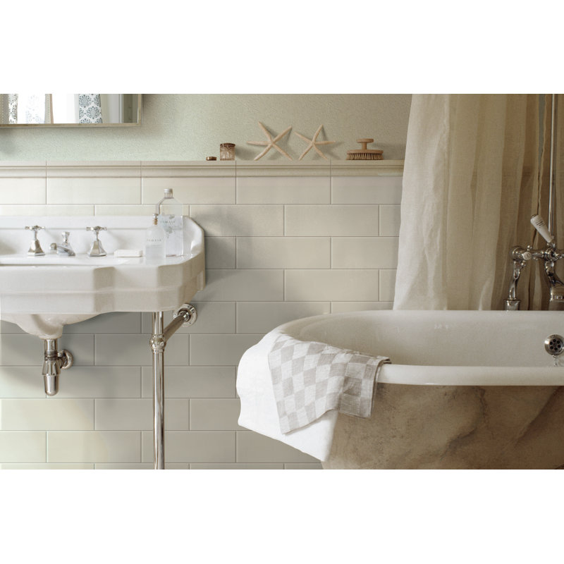 Grace 4" x 12" Ceramic Subway Tile, Dove
