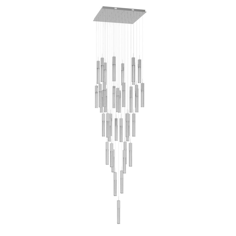 Boa 41-Light Polished Chrome Glass Cluster Pendant