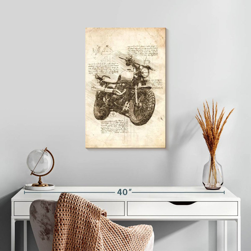 Laelle Old Motorcycle Sepia, 24" H x 16" W