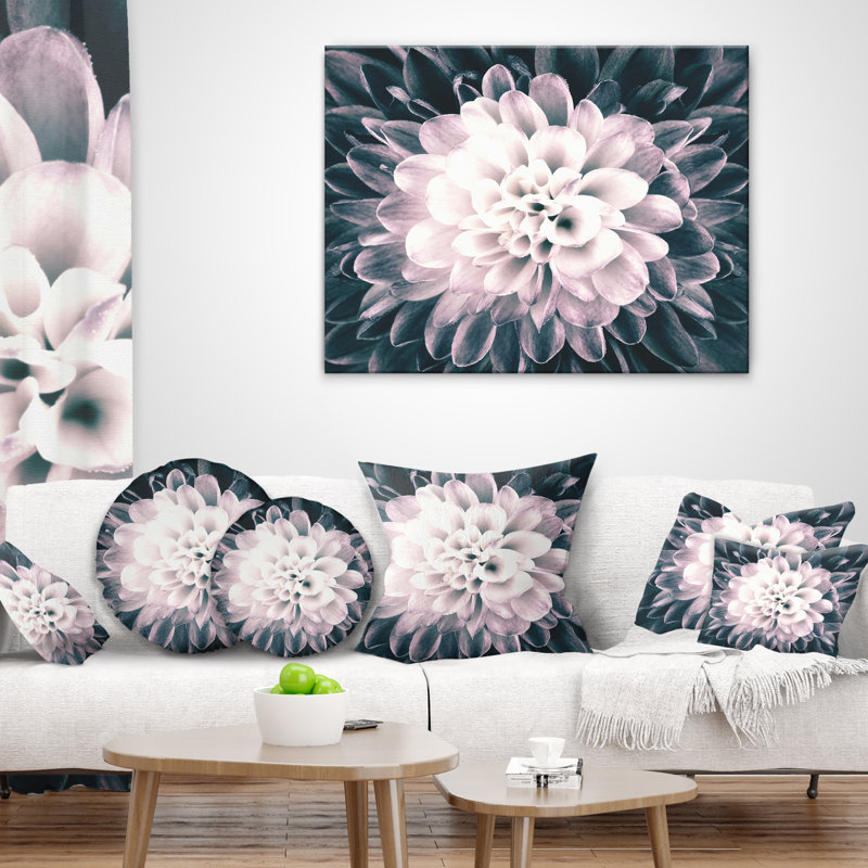 Coussin imprimé floral Macro Chrysanthemum, 16 po x 1 po, Coussin décoratif