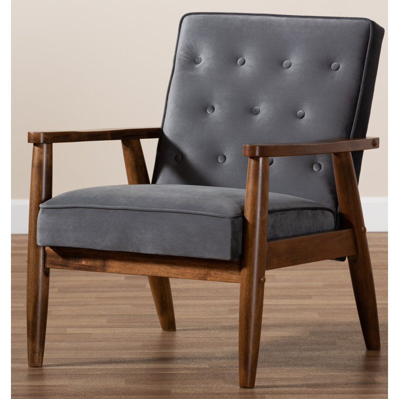 Upholstered Armchair, Gray