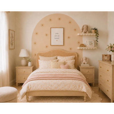 Décalcomanie murale Boho Sun Arch | Décoration murale neutre pour chambre de bébé | Adhésif décoratif en toile pelez et collez | Adhésif décoratif amovible | Décoration pour filles