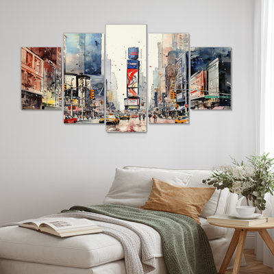 Times Square New York Cityscape II - New York Multipanel Wall Art