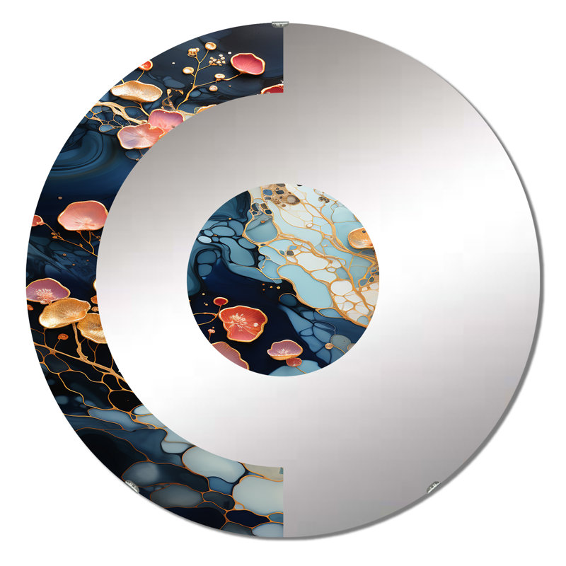 Yaning - Miroir mural demi-cercle, 23,6 po x 23,6 po