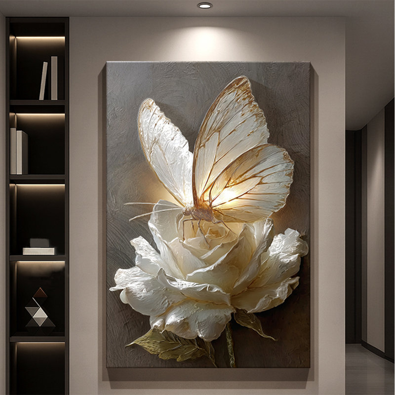 Décoration murale moderne de luxe en grès papillon, H 70,87 po x l 47,24 po x P 1,18 po
