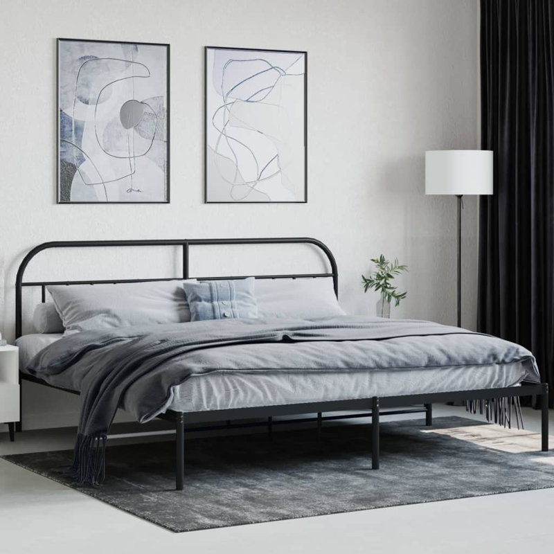 Hosby Steel Bed, Super King (6'), Black