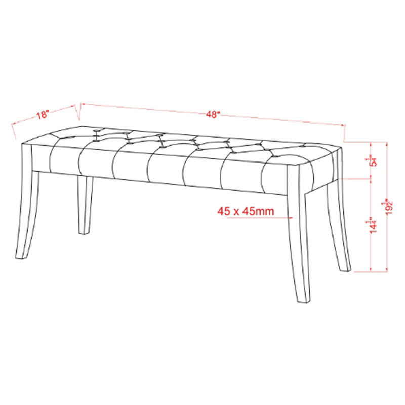 Pinedale Polyester Upholstered Bench, Brown