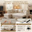 Canapé-lit modulaire en polyester de 82,6 po avec coussins moelleux en forme de L beige