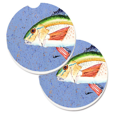 Ceramic Round 2 Piece Car Coaster Set