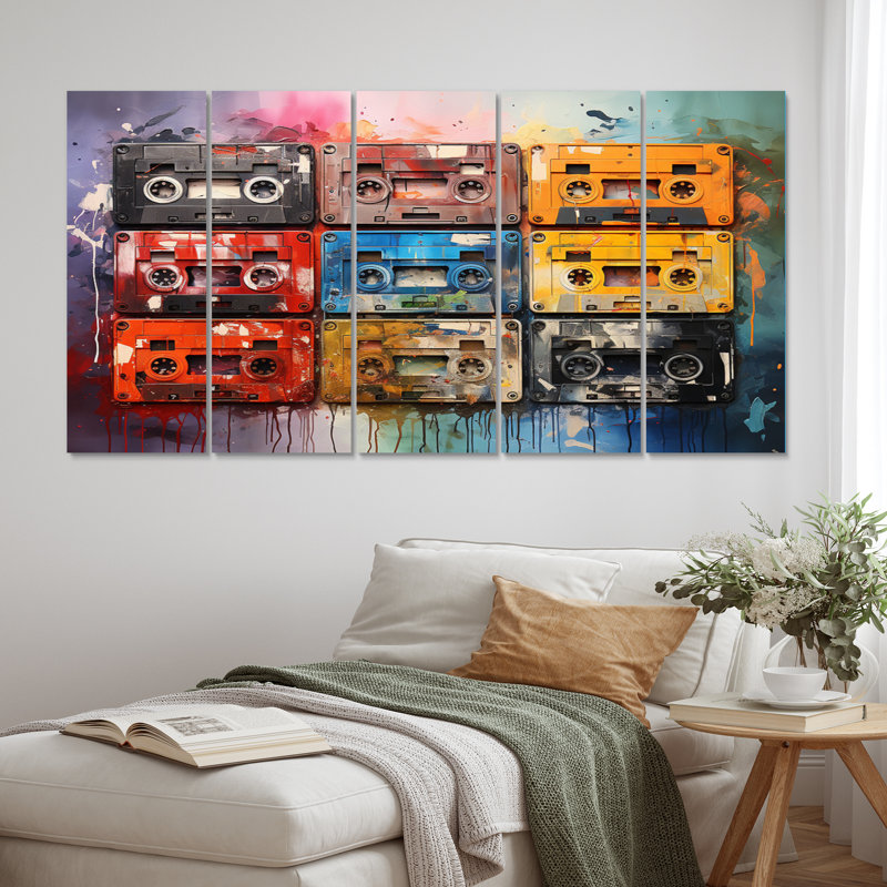 Colorful Echoes Of Cassette Tapes IV Entertainment Wall Decor