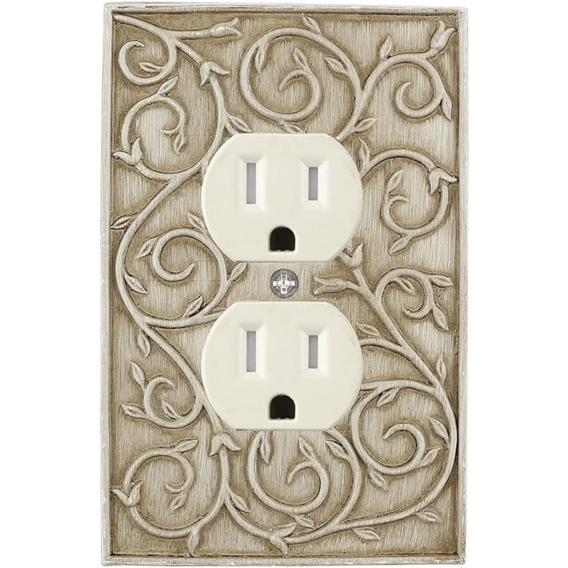 1 - Gang Duplex Outlet Standard Wall Plate, Weathered White