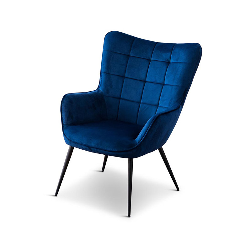 Juin Velvet Accent Chair, Navy