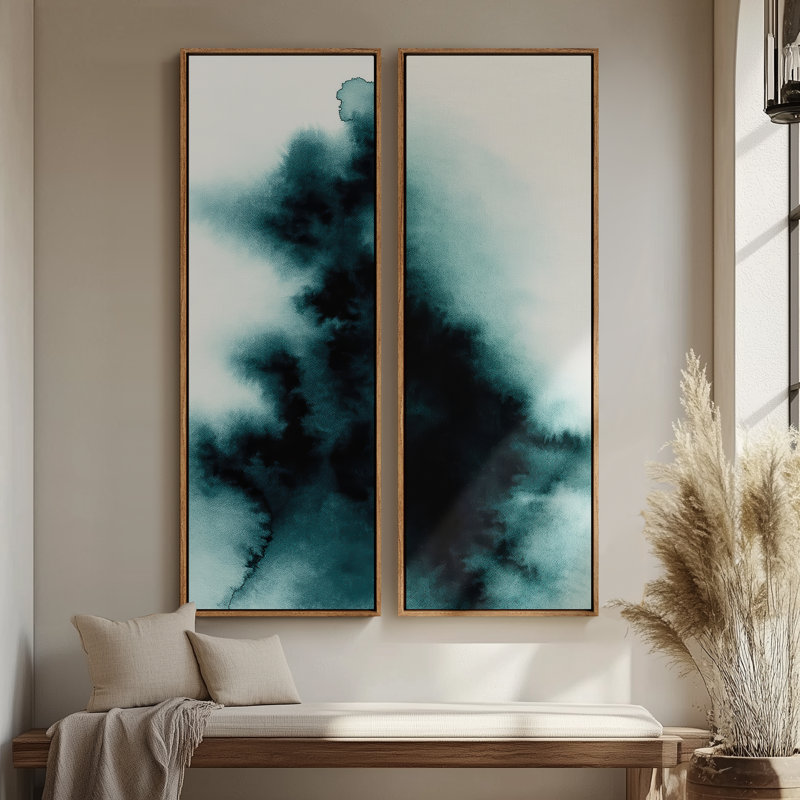 «Vintage Landscape Wall Art», ensemble de 2 toiles encadrées 20 x 60 pouces, Naturel
