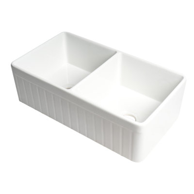 33'' L Double Bowl Fireclay Kitchen Sink