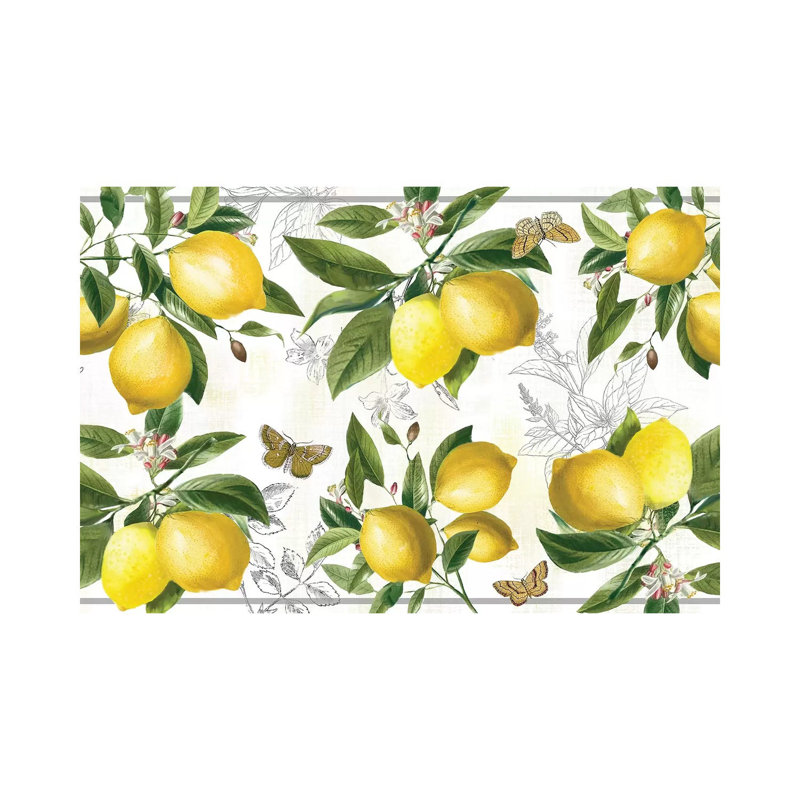 Lin citrons par Nan - impression sur toile tendue, H 12 po x l 18 po x 1,5 po