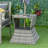 Rattan Wicker Side Table with Umbrella Hole, 2 Tier Storage Shelf for All Weather for Outdoor, Patio, Garden, Backyard, Mixed Grey 