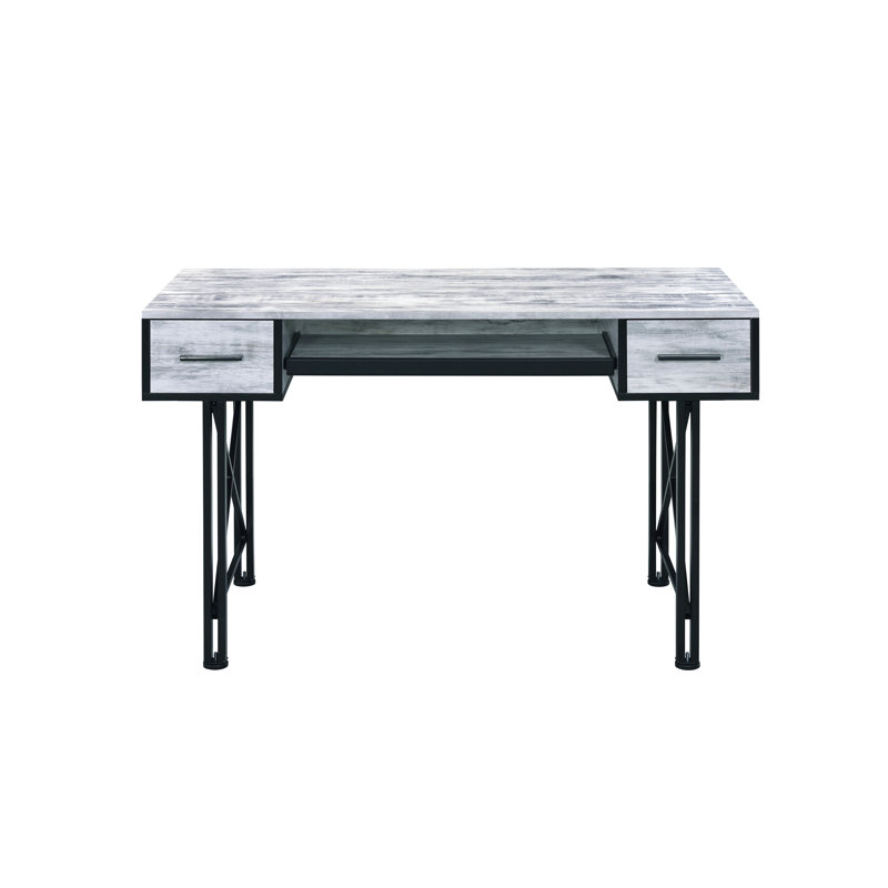 Bureau d'ordinateur antique blanc et noir, Blanc