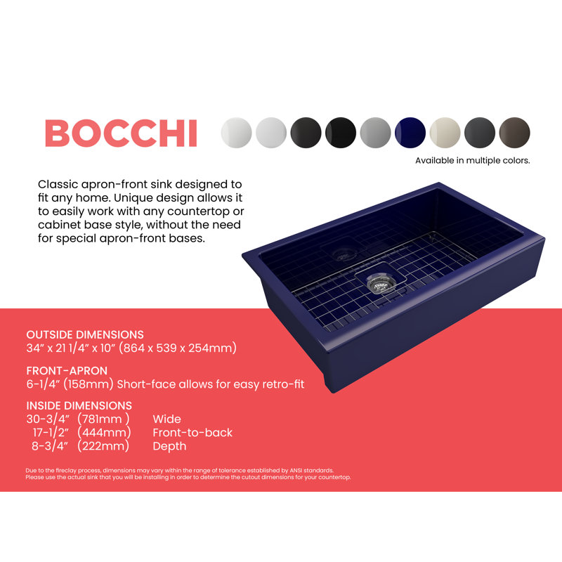 Nuova Pro 34 in. L Dual Mount Single Basin Kitchen Sink, Sapphire Blue