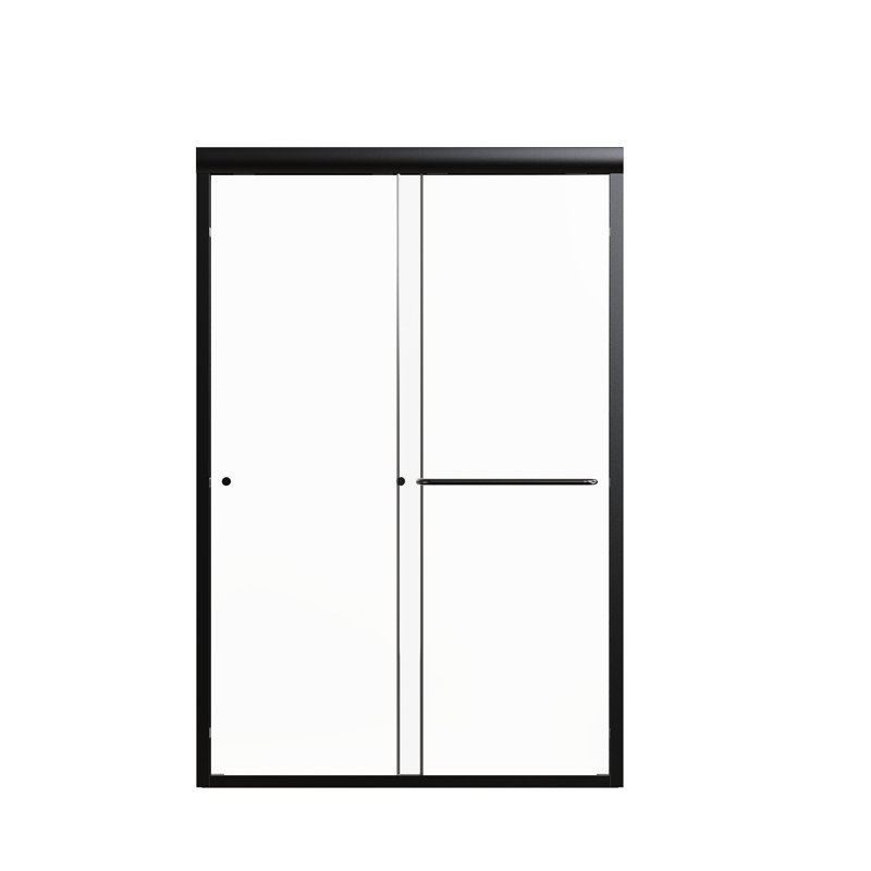 44"-48"W*72"H Double Sliding Door, Tempered Glass, Matte Black, Enhance Bathroom Aesthetics Bypass Shower 48"W*72"H, 6Mm Practical Entrance Partition