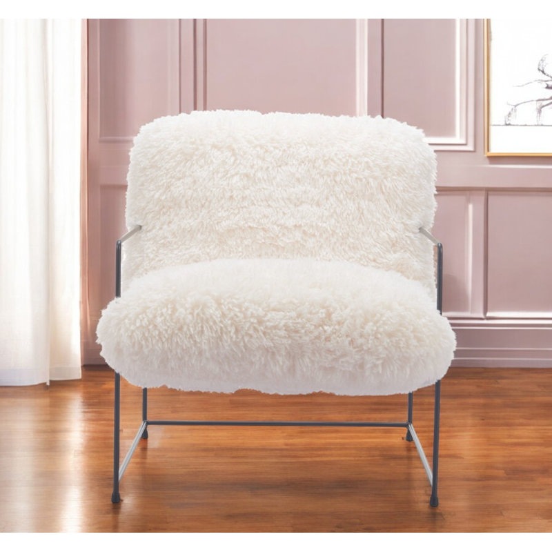  Fauteuil en sherpa blanc