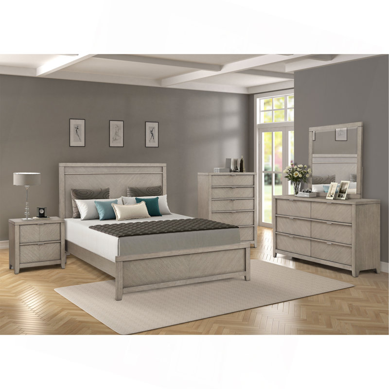 Contemporary Panel Bed, King