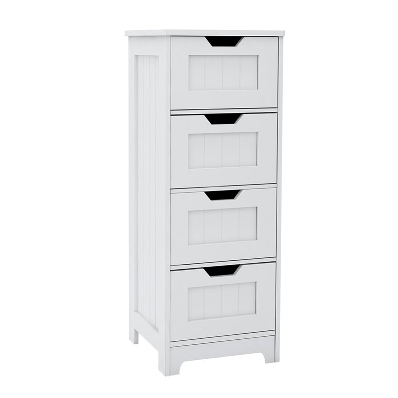 White Storage Cabinet With 4 Drawers - Organize Your Life Bathroom, Living Room, Kitchen Modern 4 Make Home More Attractive
