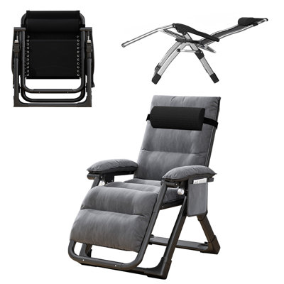 Fauteuil Zero Gravity de Werbel, fauteuil inclinable rembourré, chaise longue de patio avec appui-tête et porte-gobelet