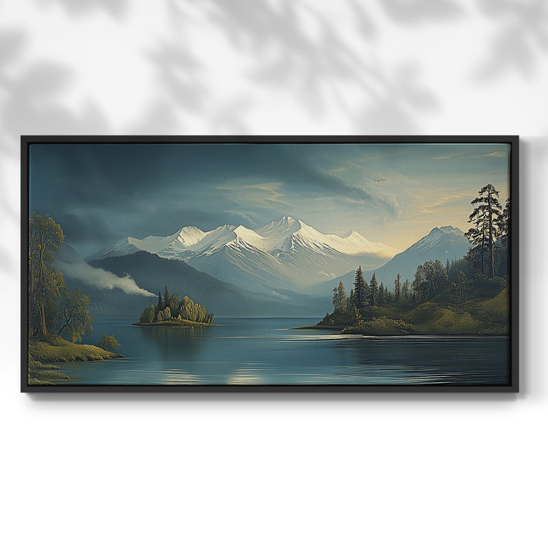 Série paysage - CIV - Toile tendue avec châssis encadré - Prêt à être accroché, H 17 po x l 33 po, Noir