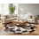 Round Patchwork Cowhide Rug Circle Leather Rug, Handmade Natural Cowhide Carpet For Home Dacor