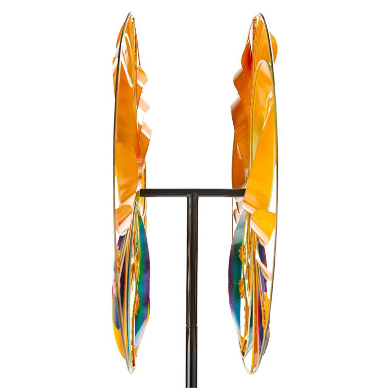 Colorful Tail Feathers Dual-Rotor Metal Wind Spinner